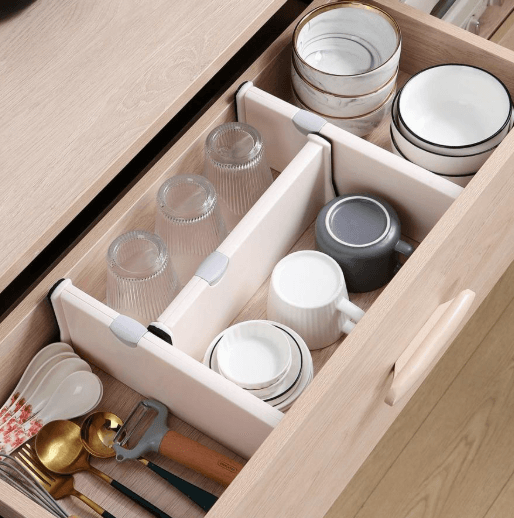 Adjustable Drawer Dividers for Kitchen and Home Organization